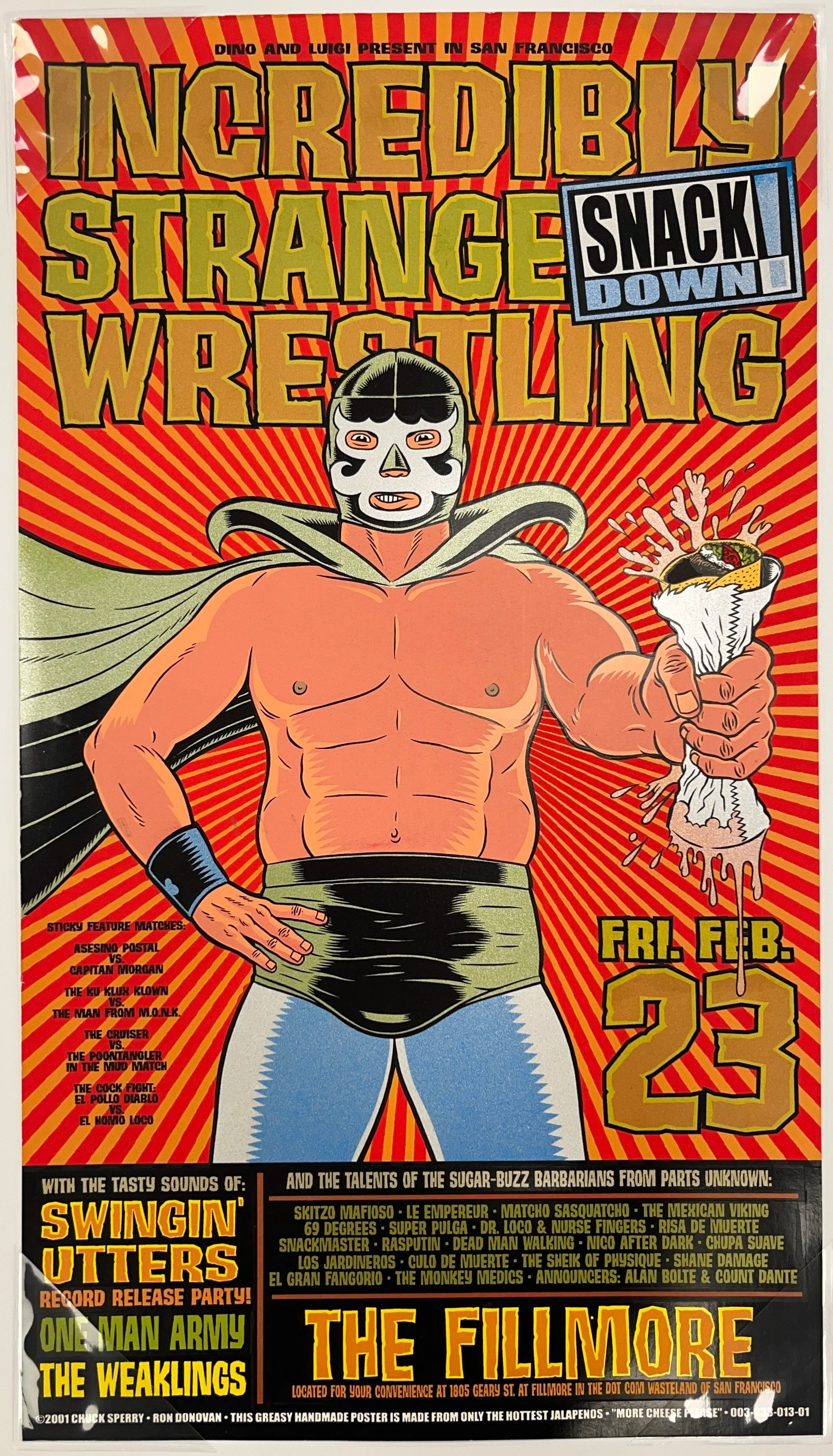 105 Fillmore, Incredibly Strange Wrestling - 2001 Chuck Sperry Print