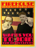 116 "Firehouse, custom rock art company  wants you to join the resistance" - 2018 Chuck Sperry Print