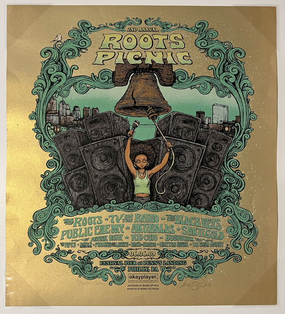 Second Annual Roots Picnic Marq Spusta 2009 Gold Variant Print