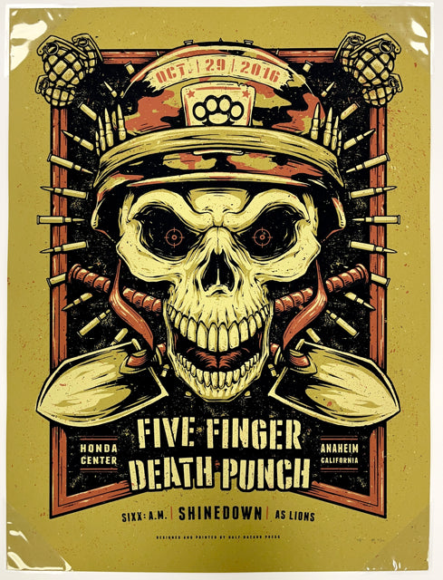 202 5 Finger Death Punch - Honda Center Anaheim 2016 Half Hazard Press Print