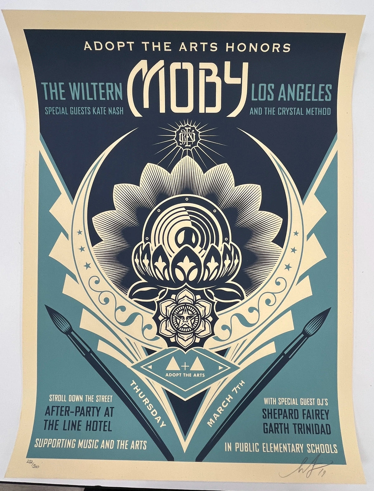 490 "Moby at the Wiltern - Adopt the Arts" Los Angeles - Shepard Fairey / Obey 2019 Print