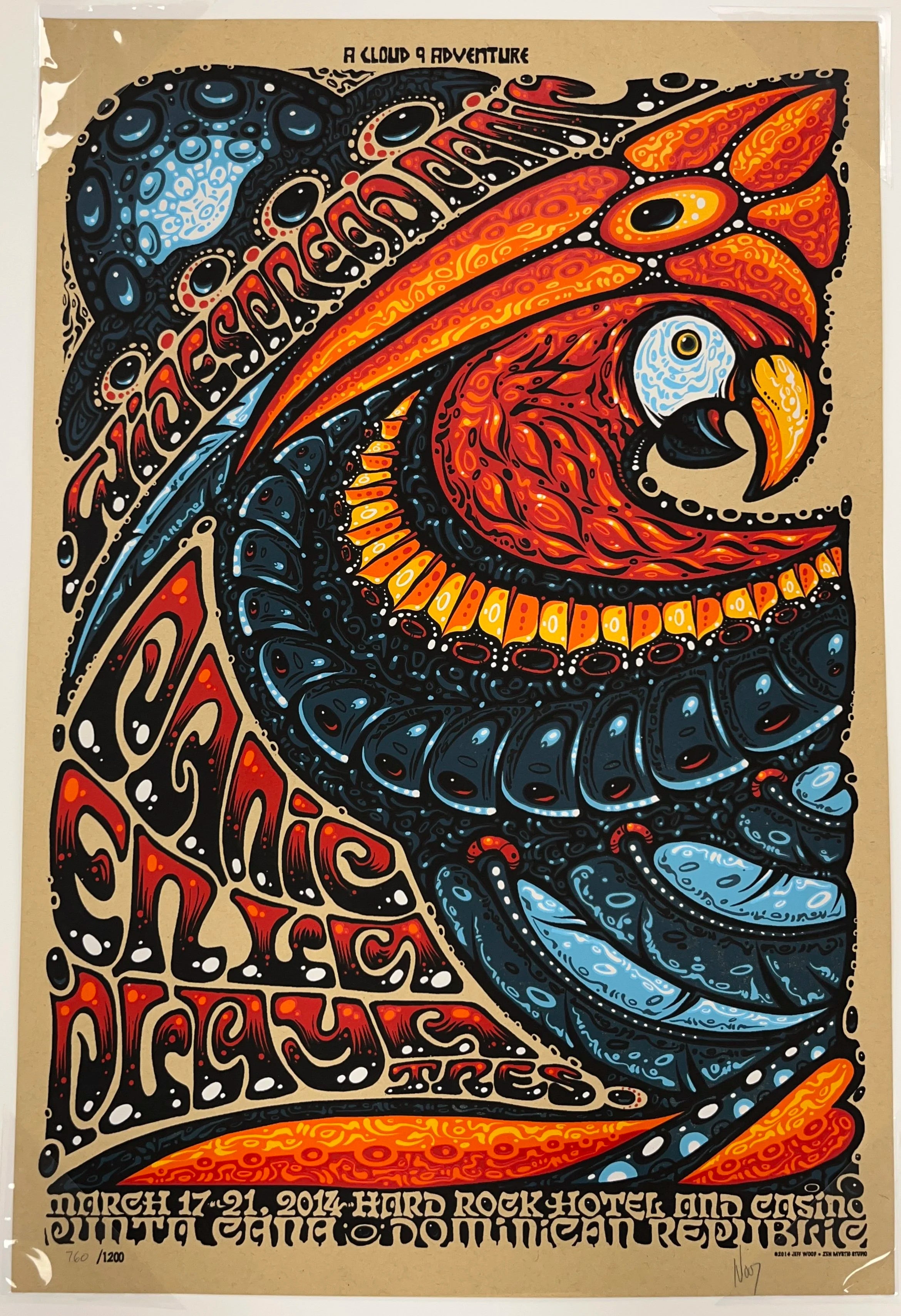 90 Widespread Panic - Hard Rock Hotel, Dominical Republic - 2014 Jeff Woods Print B