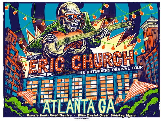 MUNK ONE "Eric Church Atlanta GA Night 2 AP" Print