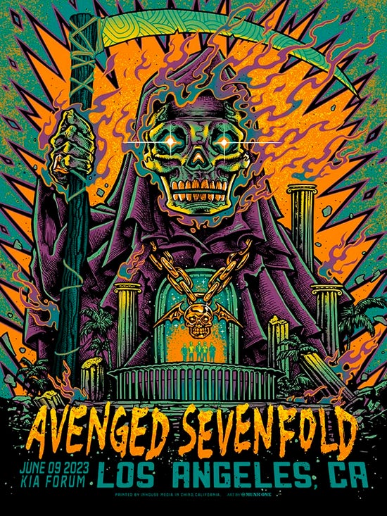 MUNK ONE "Avenged Sevenfold Los Angeles Kia Forum 2023" Print