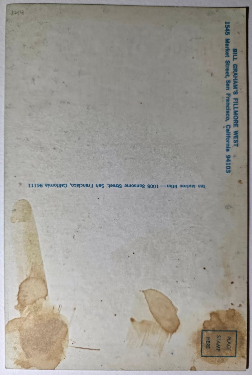 The Grateful Dead, Quicksilver Messenger Service, Linn County, The Fillmore West by Lee Conklin - November 7-10, 1968 - Vintage Postcard