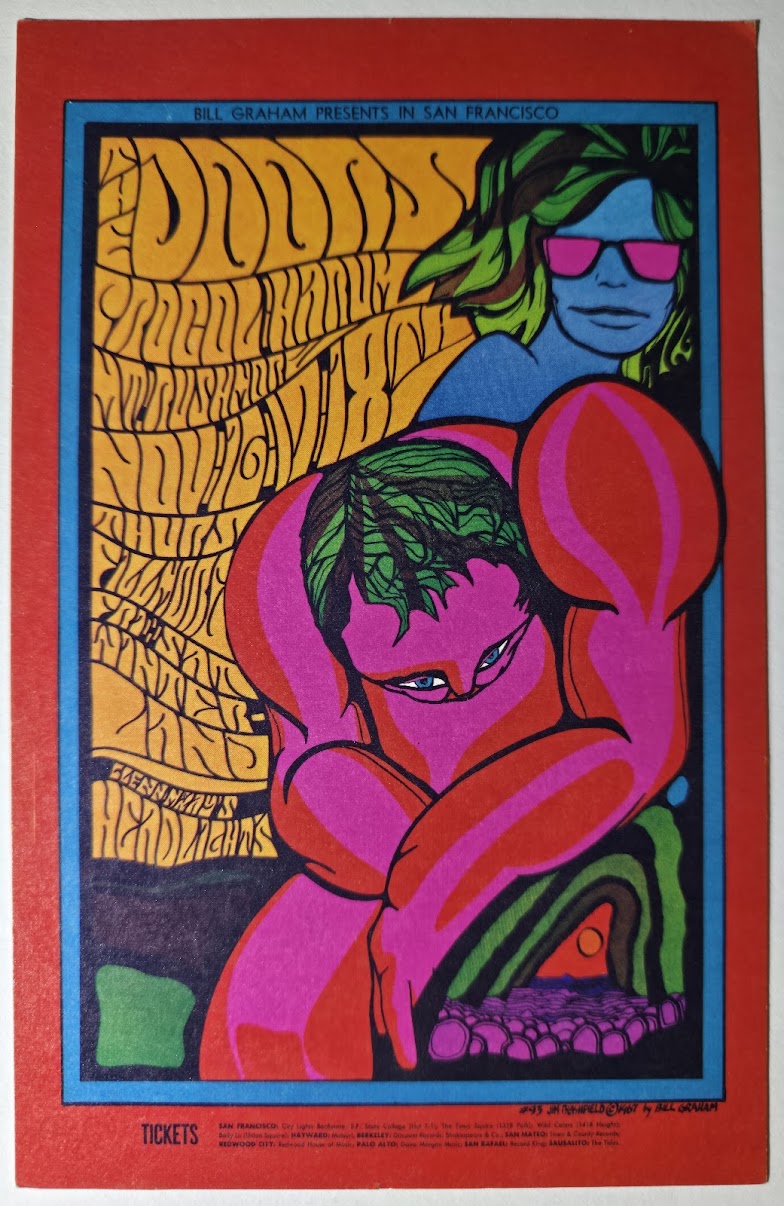 The Doors, Procol Harum, Mt. Rushmore, The Fillmore by Jim Blashfield - November 16-18, 1967 - Vintage Postcard