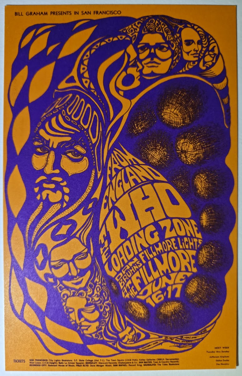 The Who, The Loading Zone, The Fillmore by Bonnie MacLean - June 16-17, 1967 - Vintage Postcard