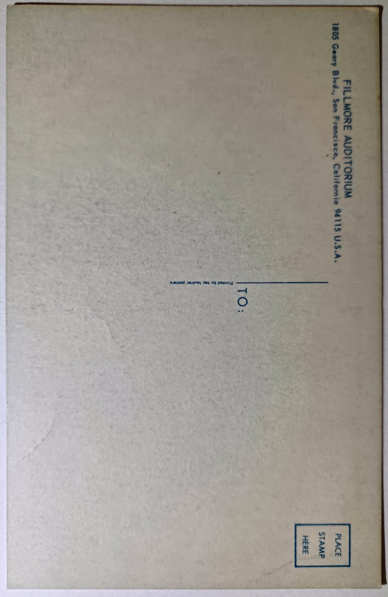 John Mayall, Arlo Guthrie, The Loading Zone, The Fillmore by Stanley Mouse - February 8-10, 1968 - Vintage Postcard