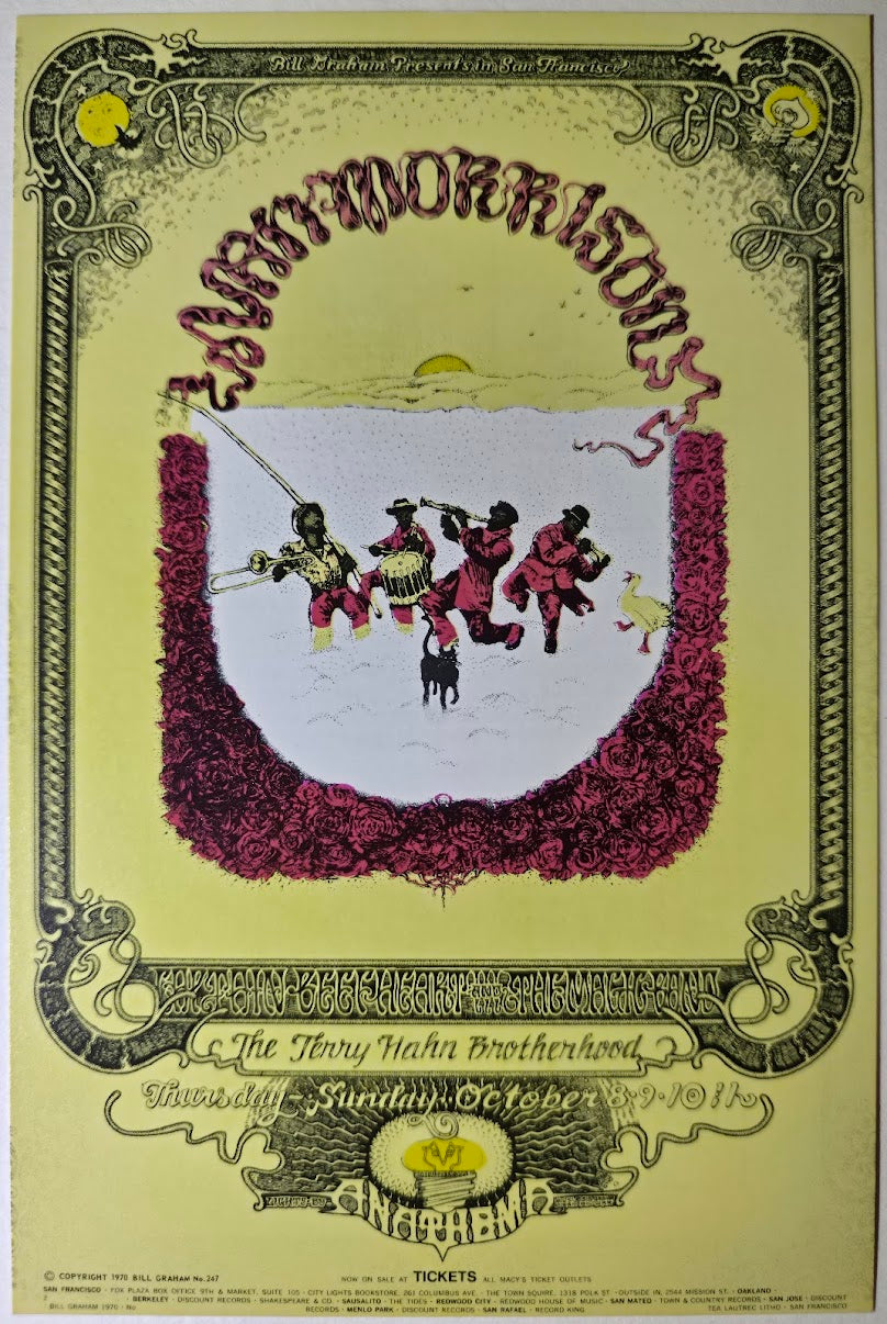 Van Morrison, Captain Beefheart & The Magic Band, The Jerry Hahn Brotherhood, The Fillmore West by Norman Orr - October 8-11, 1970 - Vintage Handbill