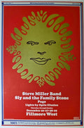 Steve Miller Band, Sly & The Family Stone, Pogo, The Fillmore West by Wes Wilson - December 26-29, 1968 - Vintage Postcard