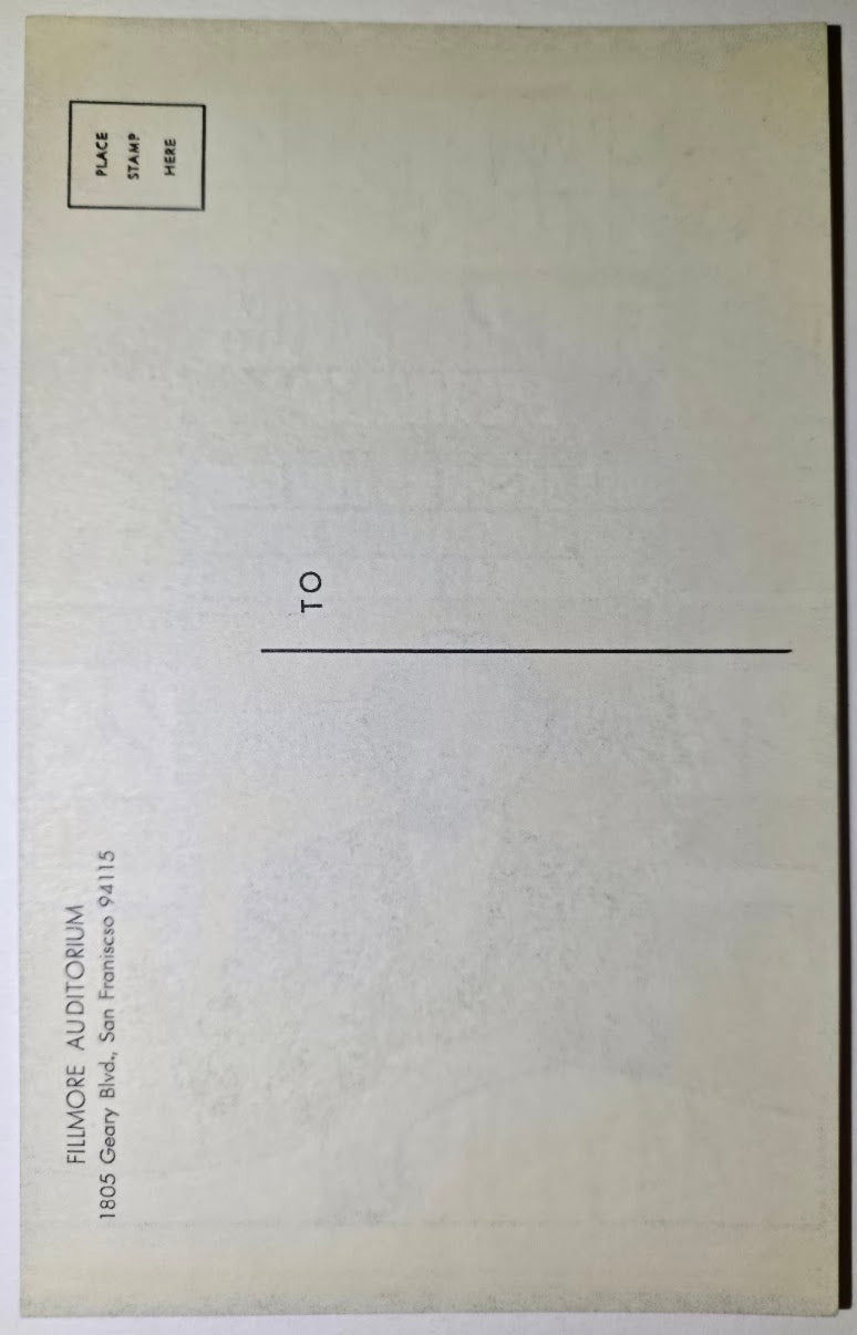 The Paul Butterfield Blues Band, Charles Lloyd Quartet, The Fillmore by Wes Wilson - January 27-28, 1967 - Vintage Postcard