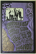 The Paul Butterfield Blues Band, Charles Lloyd Quartet, The Fillmore by Wes Wilson - January 20, 1967 - Vintage Postcard