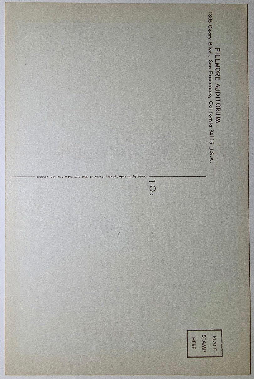 Electric Flag, Mother Earth, The LDM Spiritual Band, The Fillmore by Jim Blashfield - September 14-16, 1967 - Vintage Postcard