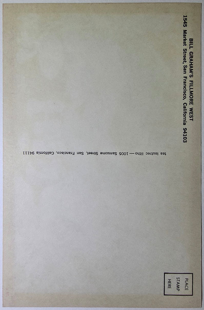 Country Joe & The Fish, Terry Reid, Seatrain, The Fillmore West by Lee Conklin - December 12-15, 1968 - Vintage Postcard