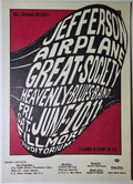Jefferson Airplane, Great Society, The Heavenly Blues Band, The Fillmore by Wes Wilson - June 10-11, 1966 - Vintage Postcard