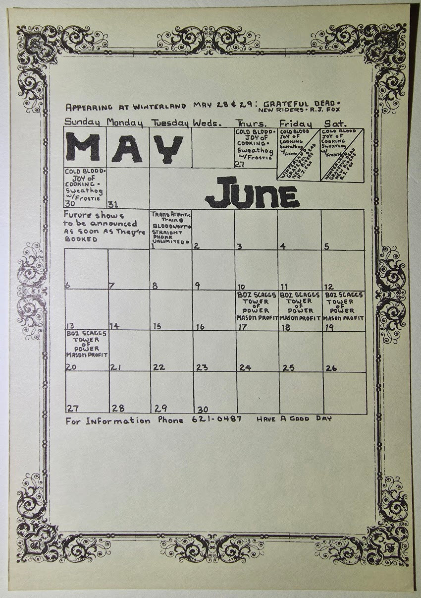 Cold Blood, The Grateful Dead, New Riders Of The Purple Sage, The Fillmore West by Randy Tuten - May 27-30, 1971 - Vintage Handbill