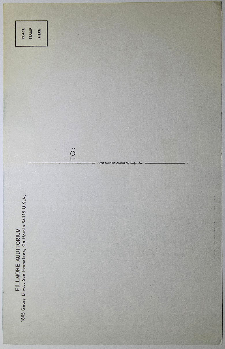 Jefferson Airplane, James Cotton Blues Band, Moby Grape, The Fillmore by Wes Wilson - November 25-27, 1966 - Vintage Postcard