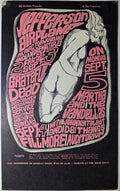 Jefferson Airplane, The Grateful Dead, Quicksilver Messenger Service, Country Joe & The Fish, The Fillmore by Wes Wilson - September 2-5, 1966 - Vintage Handbill