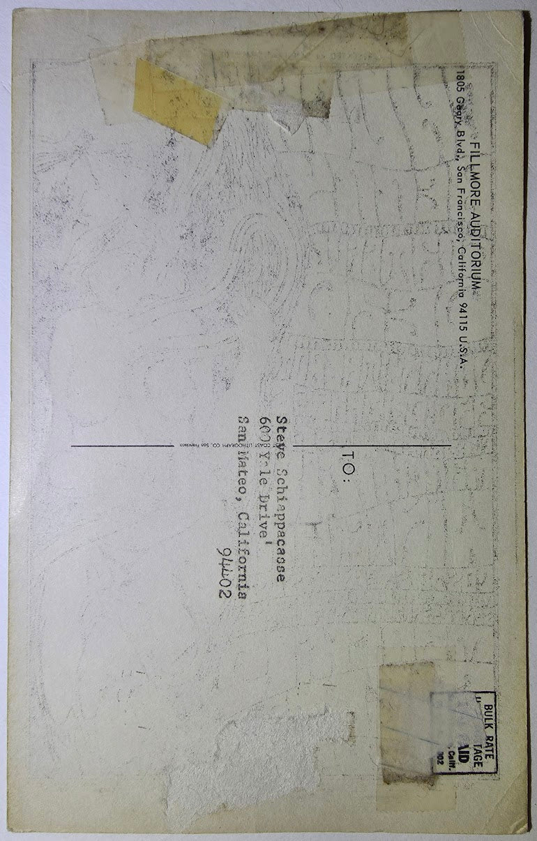 Chuck Berry, The Grateful Dead, The Fillmore by Wes Wilson - March 19, 1967 - Vintage Postcard - 1st