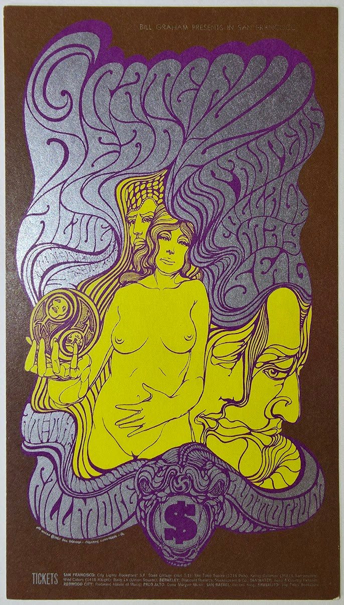 The Grateful Dead, The Paupers, Collage, Alive, The Fillmore by Wes Wilson - May 5-6, 1967 - Vintage Postcard