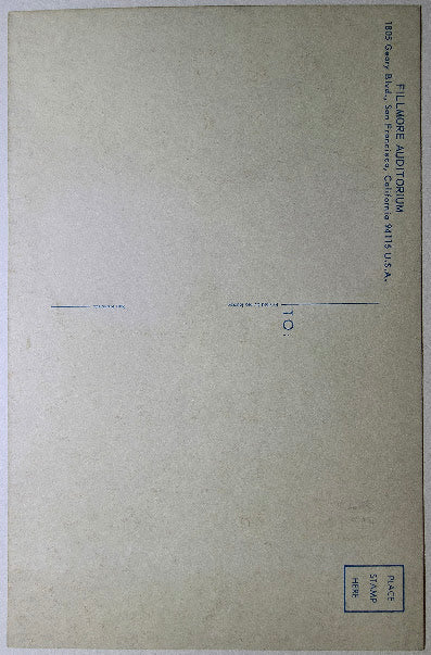 Big Brother & The Holding Co, Richie Havens, Sly & The Family Stone, Jeff Beck, The Fillmore West by Lee Conklin - July 19-21, 1968 - Vintage Postcard