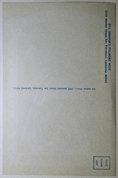 Janis Joplin, Savoy Brown, Aum, Winterland by Randy Tuten, D. Bread - March 20-23, 1969 - Vintage Postcard