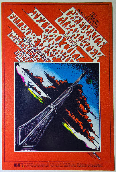 Creedence Clearwater Revival, Jethro Tull, Sanpaku, The Fillmore West by Randy Tuten - March 13, 1969 - Vintage Handbill