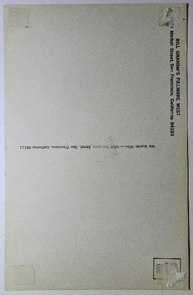 Led Zeppelin, Julie Driscoll, Colwell-Winfield, The Fillmore West by Randy Tuten, Peter Pynchon - April 24-27, 1969 - Vintage Postcard