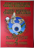 Jimi Hendrix, John Mayall & The Bluesbreakers, Albert King, The Fillmore, Winterland by Rick Griffin - February 1-4, 1968 - Vintage Postcard