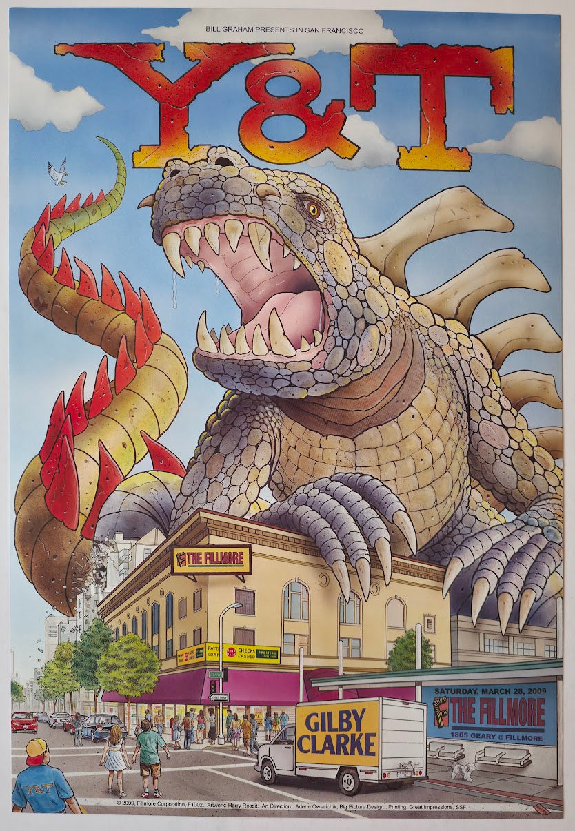 F1002 Y&T, The Fillmore by Harry Rossit - March 28, 2009 - San Francisco, Fillmore Gig Print