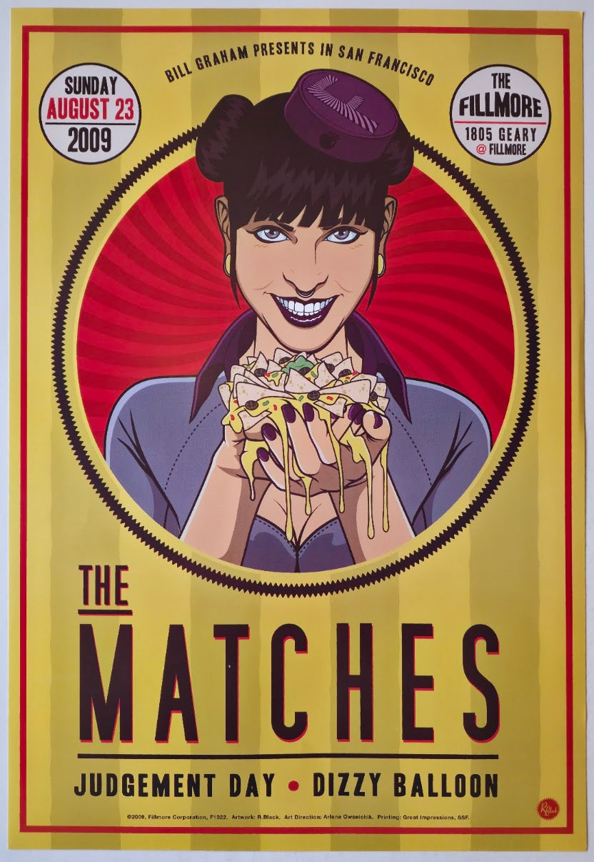 F1022 The Matches, Judgement Day, Dizzy Balloon, The Fillmore by R. Black - August 23, 2009 - San Francisco, Fillmore Gig Print