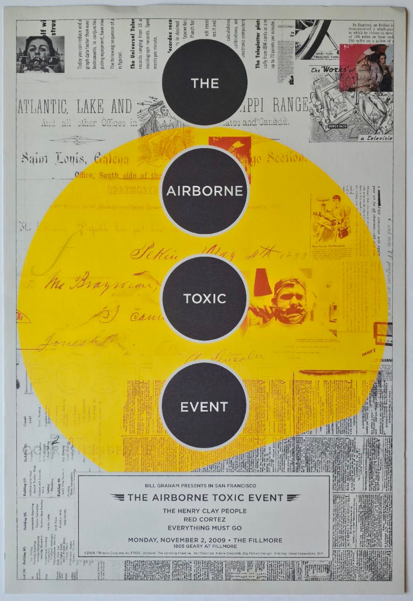 F1030 The Airborn Toxic Event, The Henry Clay People, Red Cortez, The Fillmore by The Uprising Creative - November 2, 2009 - San Francisco, Fillmore Gig Print