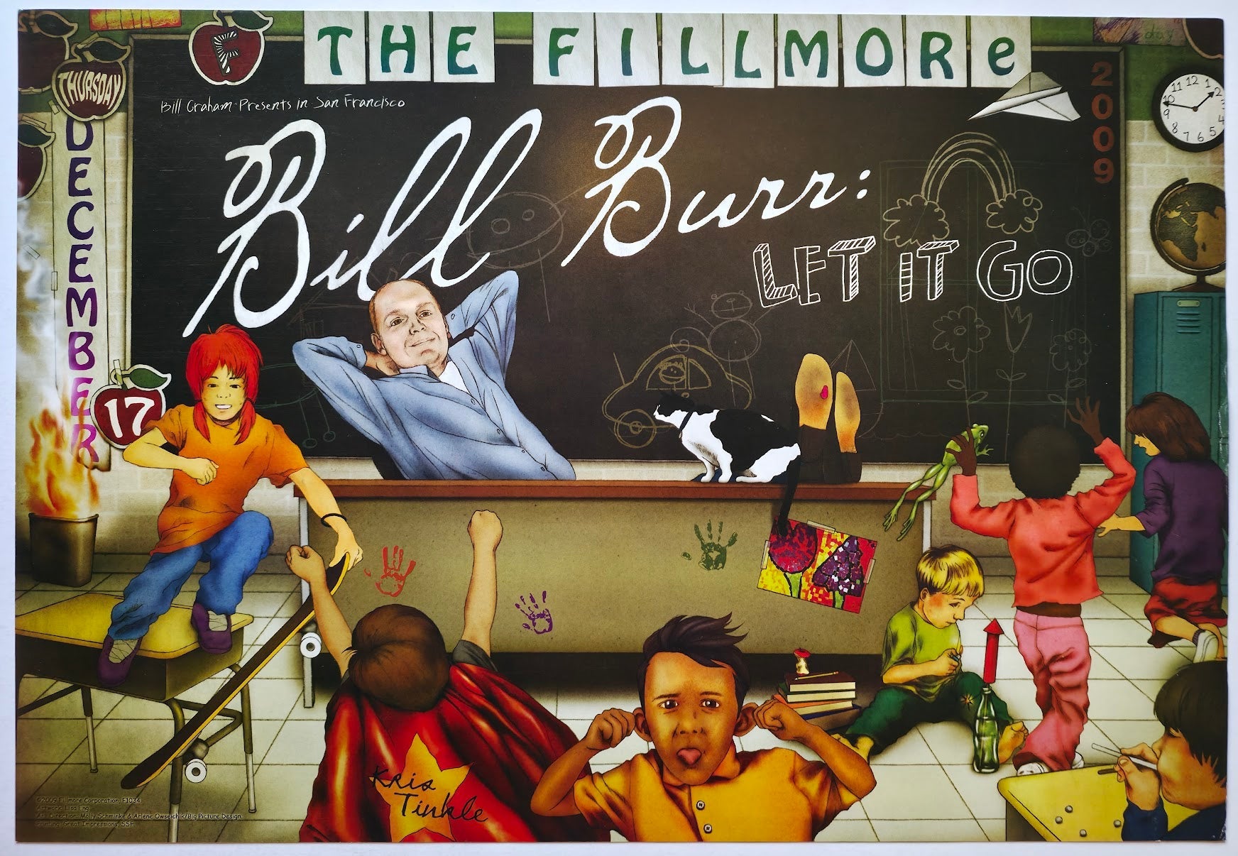 F1034 Bill Burr, Kris Tinkle, The Fillmore by Molly Schminke - December 17, 2009 - San Francisco, Fillmore Gig Print