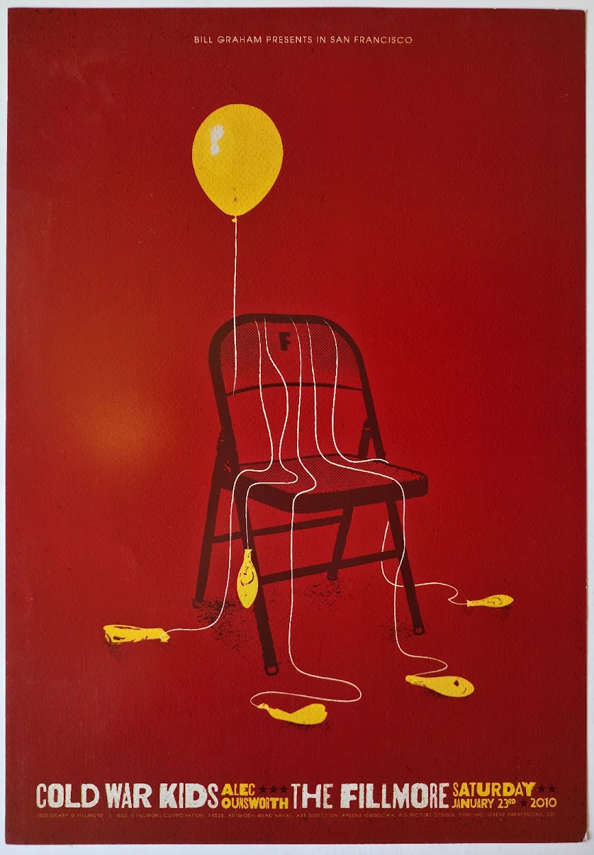 F1038 Cold War Kids, Alec Ounsworth, The Fillmore by Brad Kayal - January 23, 2010 - San Francisco, Fillmore Gig Print