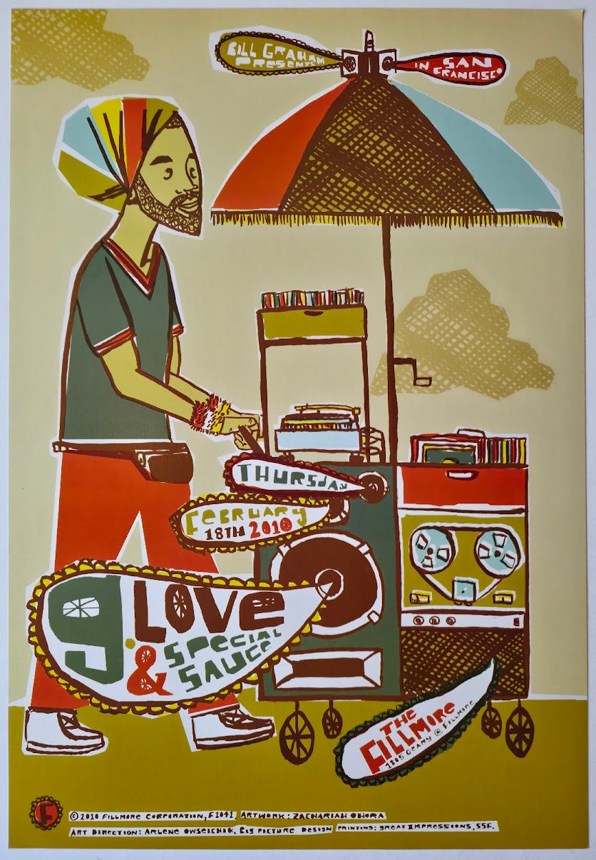 F1041 G. Love & Special Sauce, The Fillmore by Zachariah Ohora - February 18, 2010 - San Francisco, Fillmore Gig Print