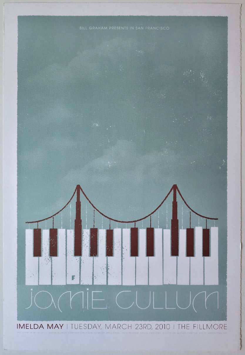 F1048 Jamie Cullum, Imelda May, The Fillmore by Brad Kayal - March 23, 2010 - San Francisco, Fillmore Gig Print