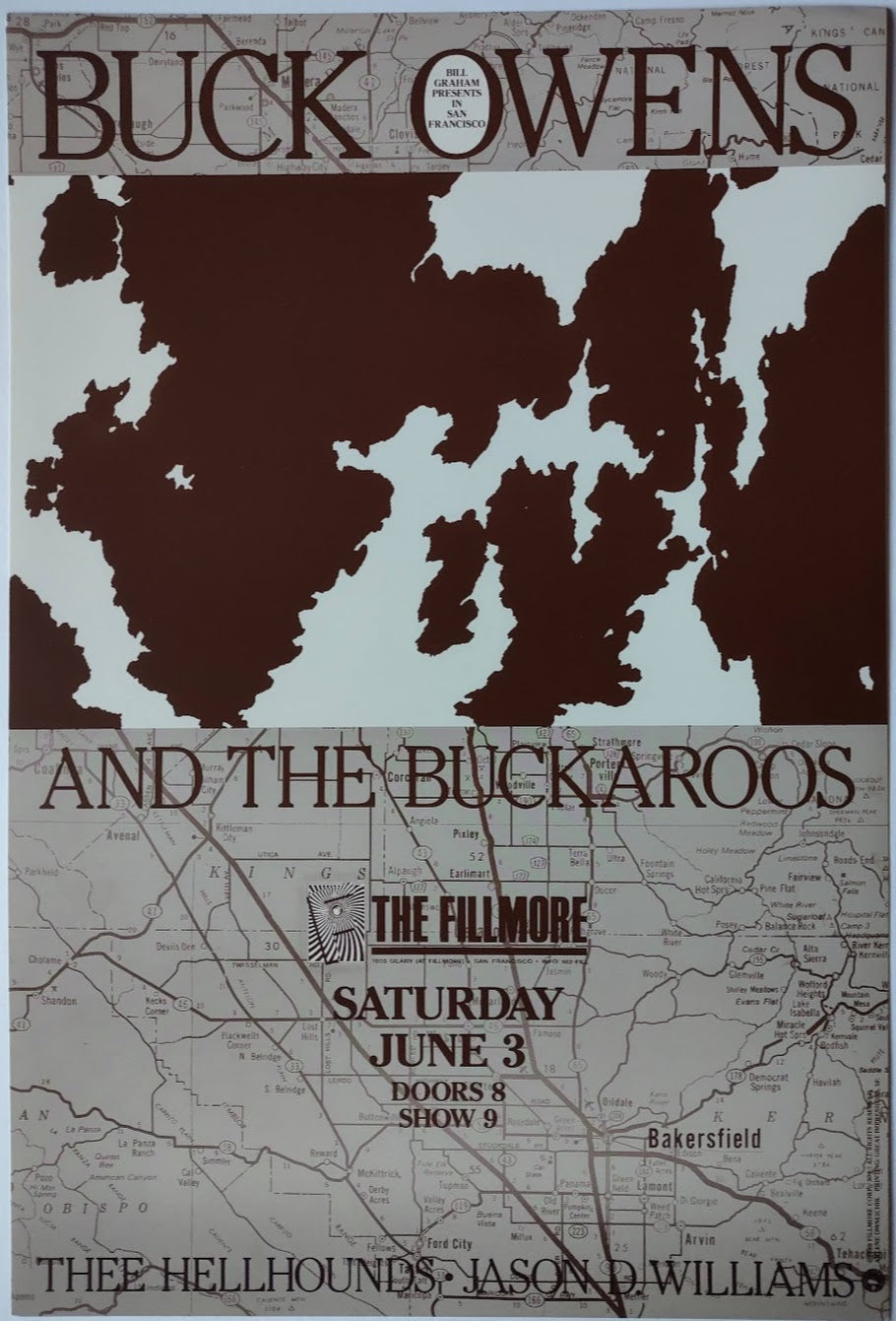 F104 Buck Owens and the Buckaroos, The Fillmore by Arlene Owseichik - June 3 1989 - San Francisco, Fillmore Gig Print