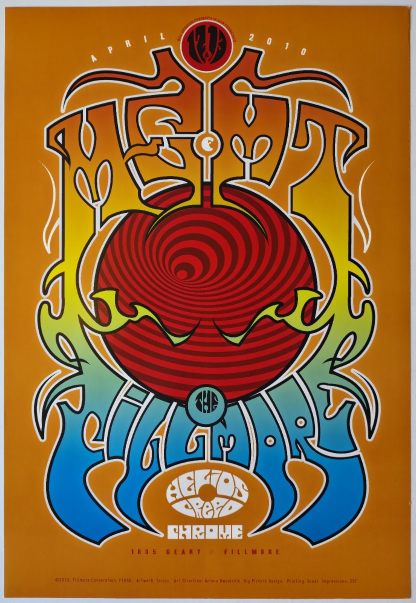 F1050 MGMT, Helios Creed, Chrome, The Fillmore by Scrojo - April 12-13, 2010 - San Francisco, Fillmore Gig Print