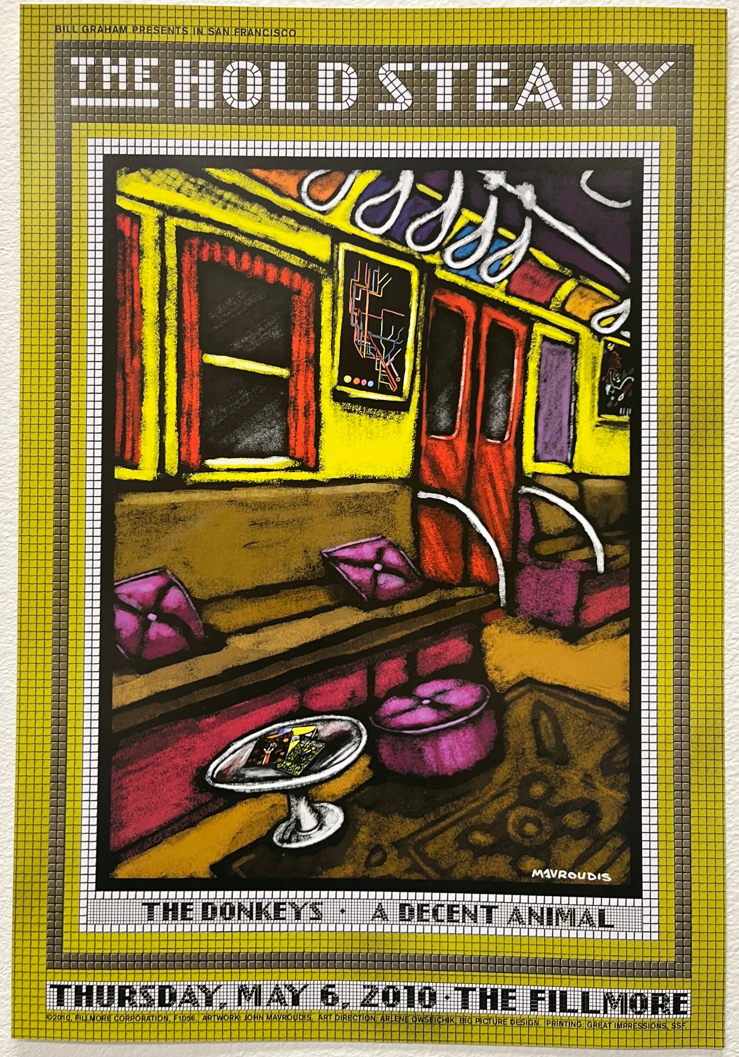 F1056 The Hold Steady, The Donkeys, A Decent Animal, The Fillmore by John Mavroudis - May 6, 2010 - San Francisco, Fillmore Gig Print