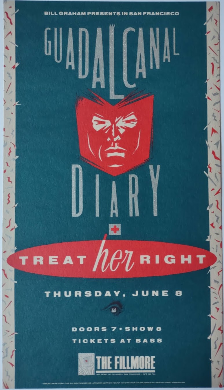 F105 Guadal Canal, The Fillmore by Matthew Foster - June 8, 1989 - San Francisco, Fillmore Gig Print