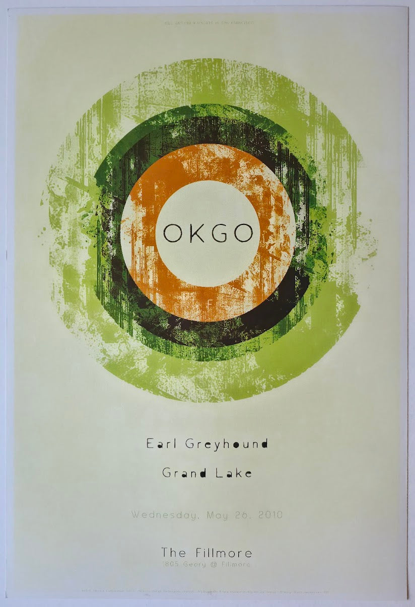 F1060 OK GO, Earl Greyhound, Grand Lake, The Fillmore by Derek Studebaker Johnson - May 26, 2010 - San Francisco, Fillmore Gig Print