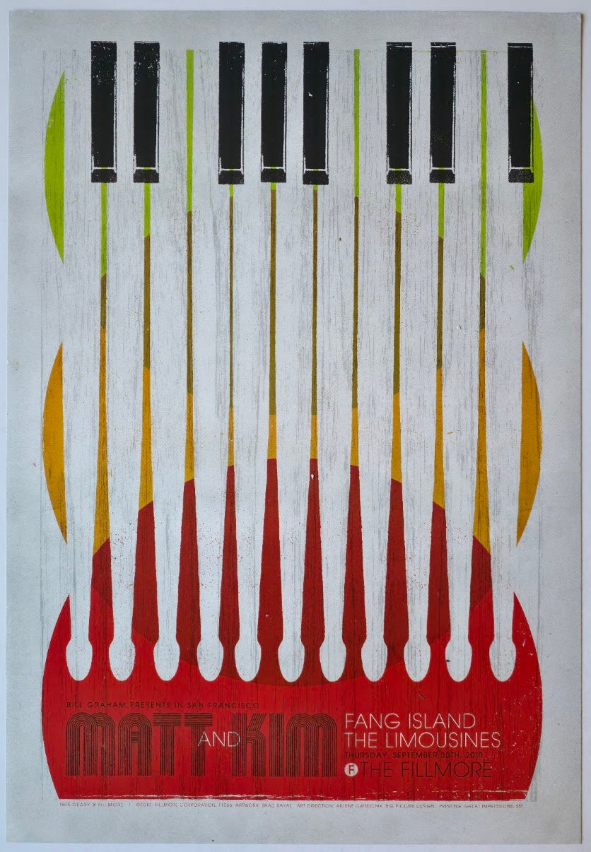F1066 Matt And Kim, Fang Island, The Limousines, The Fillmore by Brad Kayal - September 30, 2010 - San Francisco, Fillmore Gig Print