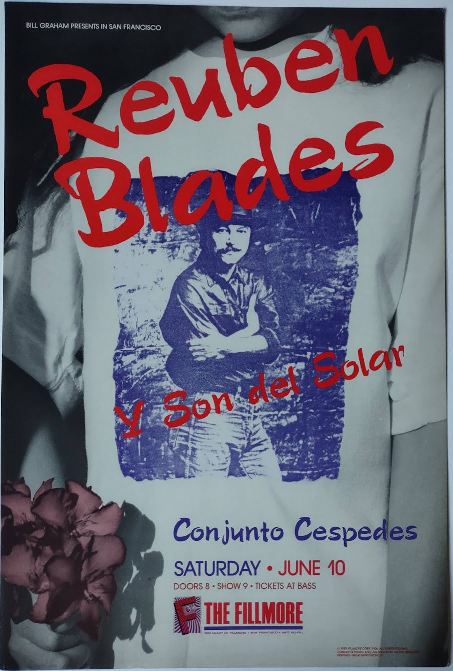 F106 Reuben Blades, The Fillmore by Bavi - June 10, 1989 - San Francisco, Fillmore Gig Print