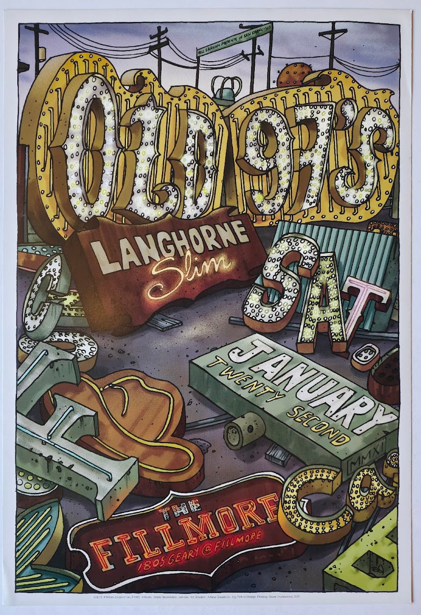 F1082 Old 97's, Langhorne Slim, The Fillmore by Derek Studebaker Johnson - January 22, 2011 - San Francisco, Fillmore Gig Print