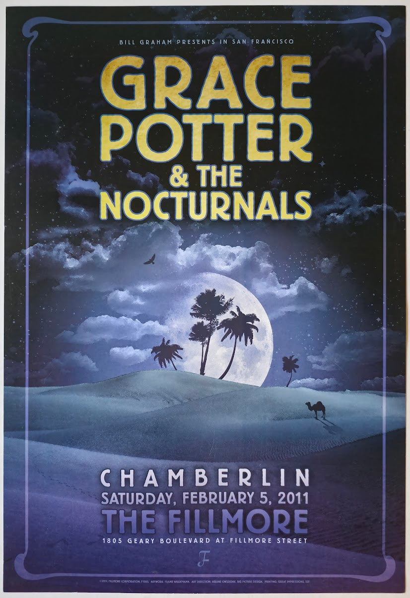 F1085 Grace Potter & The Nocturnals, Chamberlin, The Fillmore by Frank Wiedemann - February 5, 2011 - San Francisco, Fillmore Gig Print