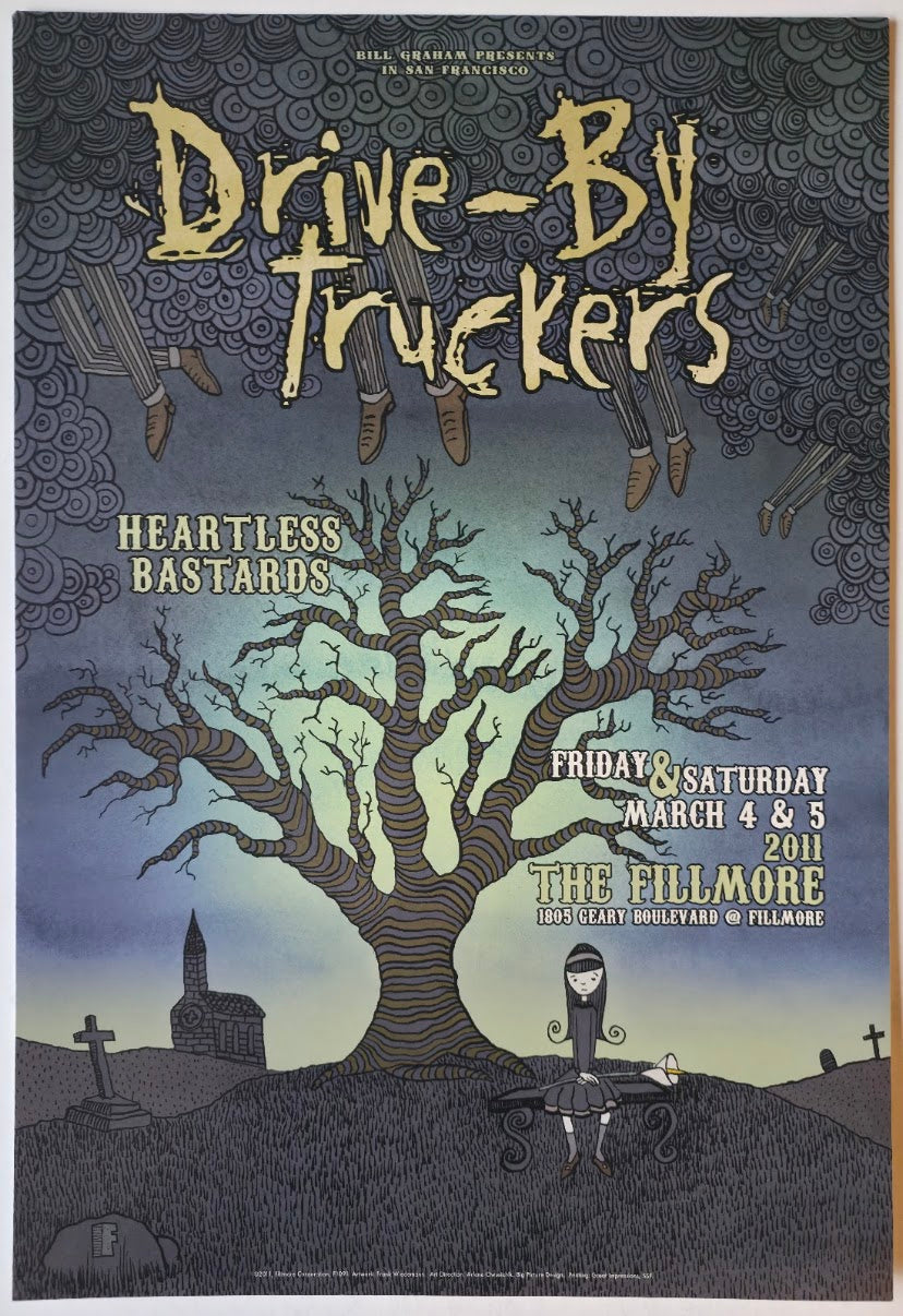 F1091 Drive-By Truckers, Heartless Bastards, The Fillmore by Frank Wiedemann - March 4-5, 2011 - San Francisco, Fillmore Gig Print