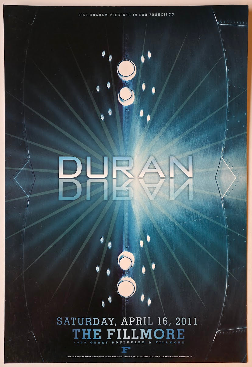 F1098 Duran Duran, The Fillmore by Frank Wiedemann - April 16, 2011 - San Francisco, Fillmore Gig Print