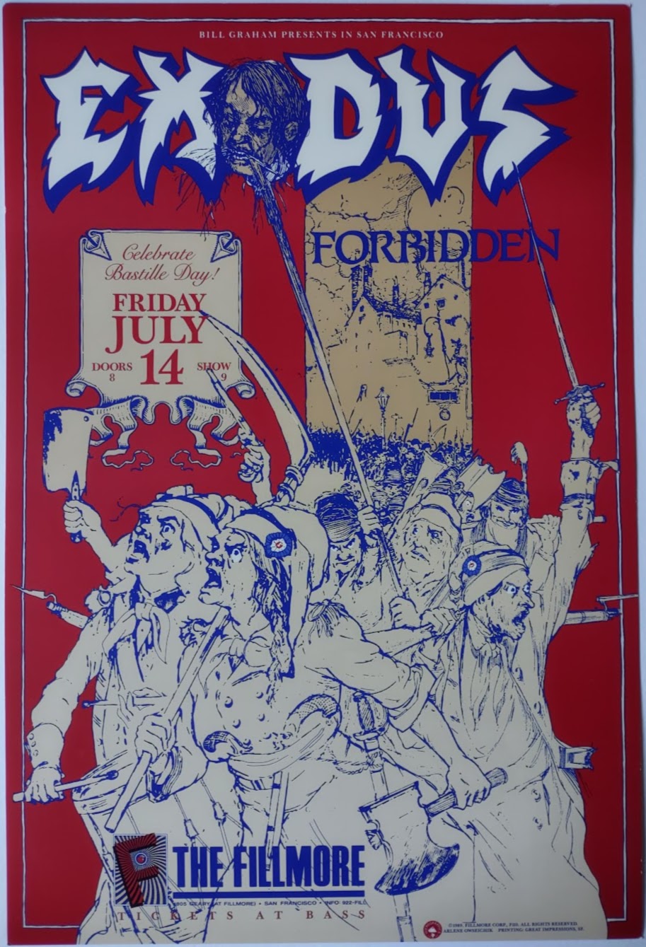 F110 Exodus, The Fillmore by Arlene Owseichik - July, 14 1989 - San Francisco, Fillmore Gig Print