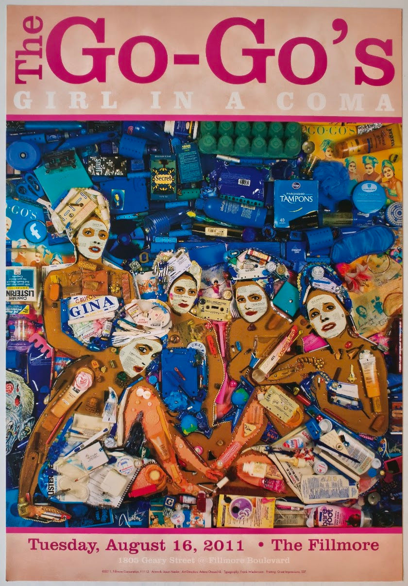 F1112 The Go-Go's, Girl In A Coma, The Fillmore by Jason Mecier - August 16, 2011 - San Francisco, Fillmore Gig Print