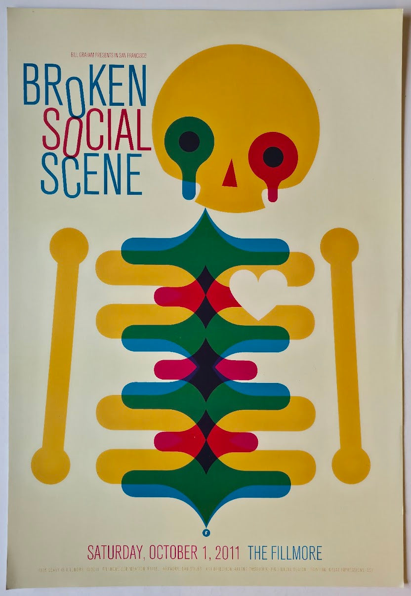 F1115 Broken Social Scene, Julie Doiron, The Fillmore by Dan Stiles - October 1, 2011 - San Francisco, Fillmore Gig Print